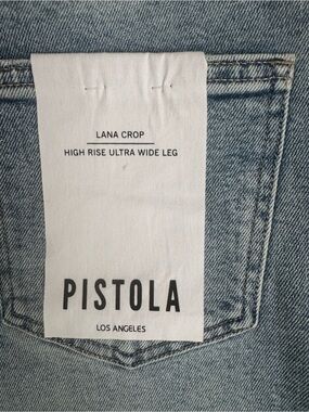 Pistola Light Blue Lana Crop High-Rise Ultra Wide Jeans